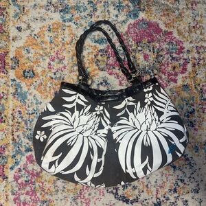 O'Neill Brown and White Mini Bag with Tropical Floral Design